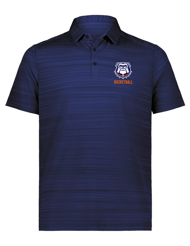 North Basketball Augusta Navy Tonal Stripe Polo with Embroidered Logo