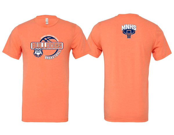 North Basketball Bella Canvas Heathered Orange Hoop Design Tee