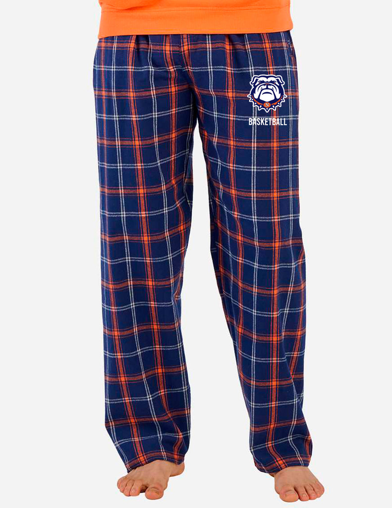 North Basketball Boxercraft Unisex Navy & Orange Plaid PJ Pants with Embroidered Logo