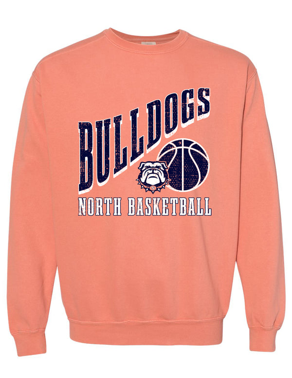 North Basketball Comfort Colors Terracotta Ball Crewneck Sweatshirt