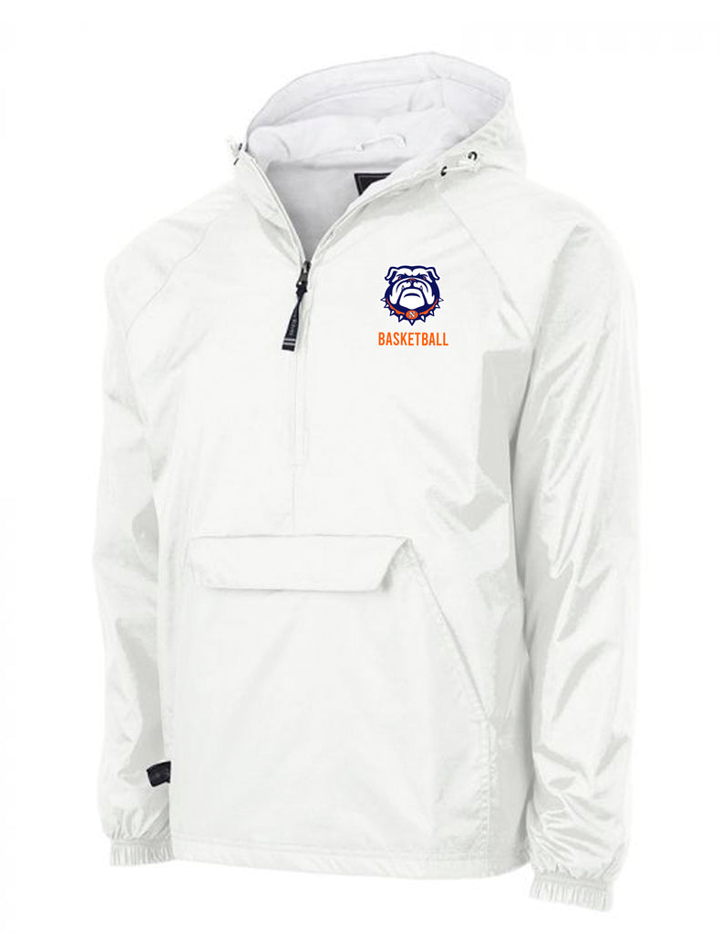 North Basketball Charles River All-Weather Pullover in White with Embroidered Logo