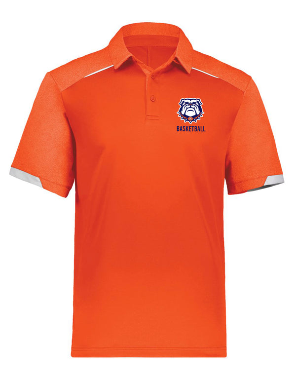 North Basketball Russell Athletic Polo Orange with Embroidered Logo