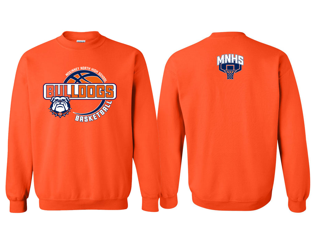 North Basketball Orange Hoop Design Crewneck Sweatshirt