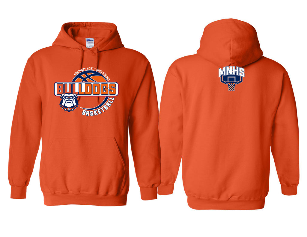 North Basketball Orange Hoop Design Hoodie
