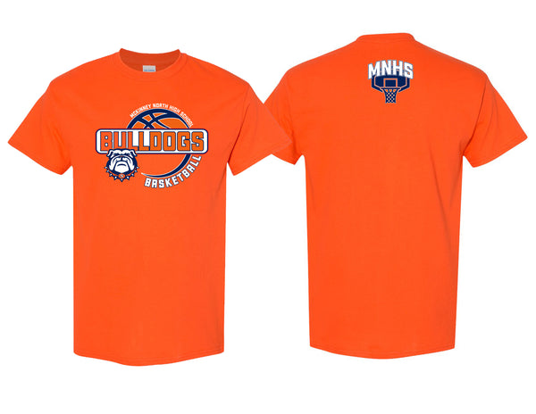 North Basketball Orange Hoop Design Tee