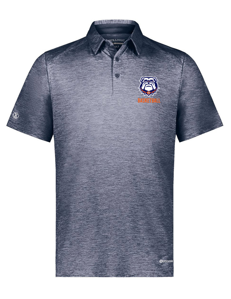 North Basketball Holloway Heathered Navy Polo with Embroidered Logo