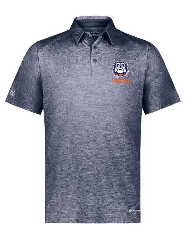 North Basketball Holloway Heathered Navy Polo with Embroidered Logo