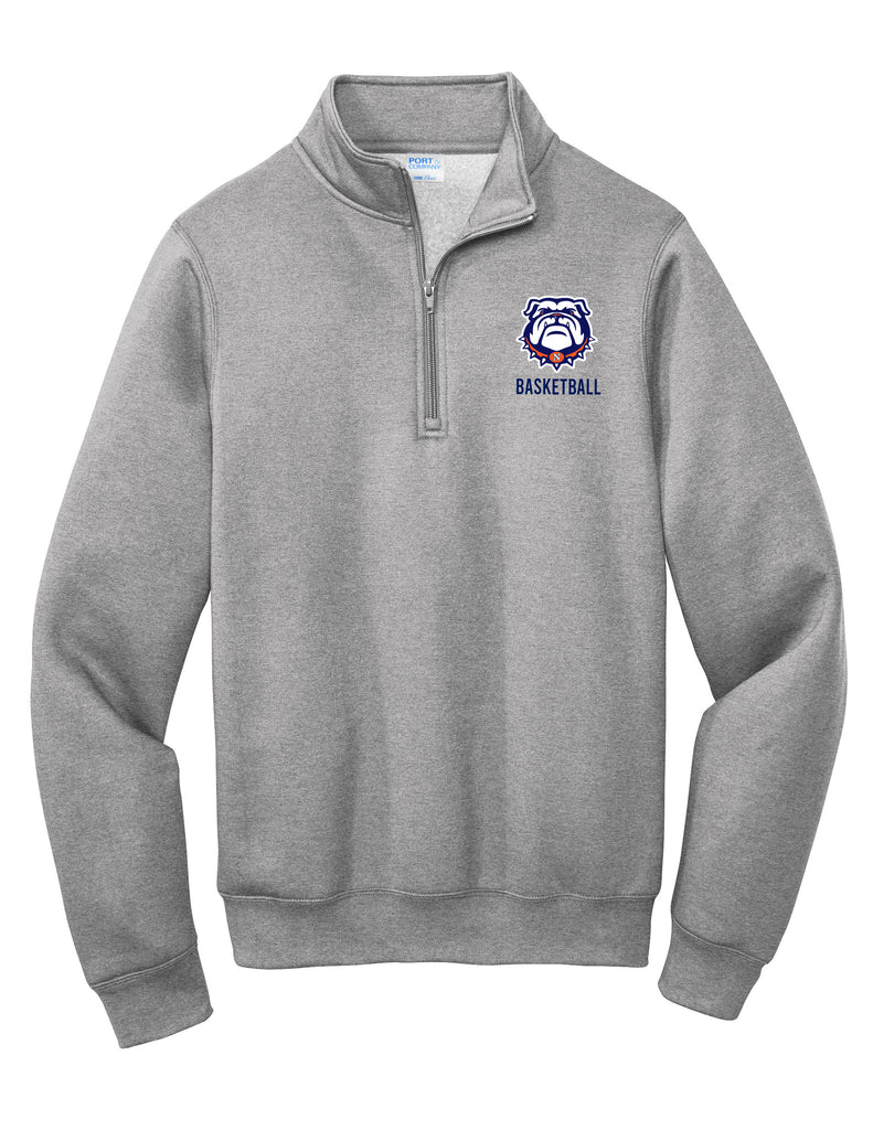 North Basketball Port & Co. Gray Quarter Zip Sweatshirt with Embroidered Logo