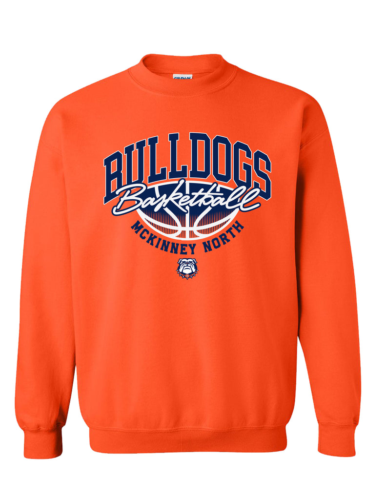 North Basketball BULLDOGS Gradient Gildan Orange Crewneck