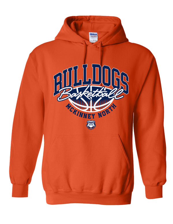 North Basketball BULLDOGS Gradient Gildan Orange Hoodie
