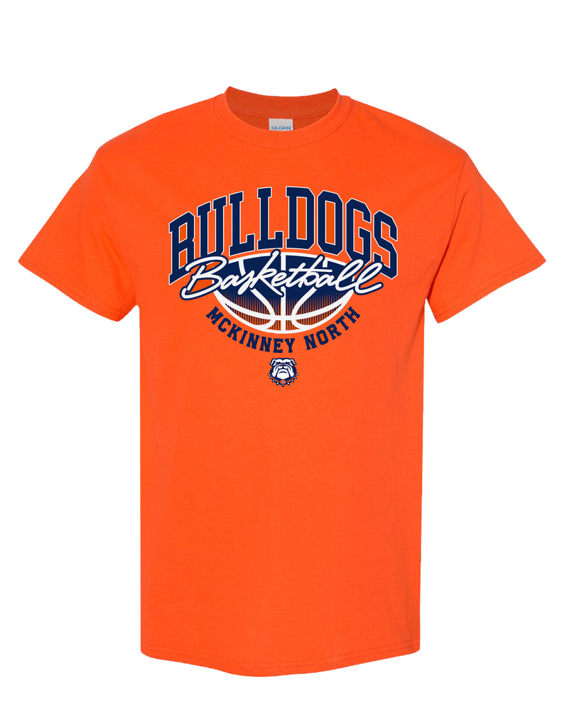 North Basketball BULLDOGS Gradient Gildan Orange Tee