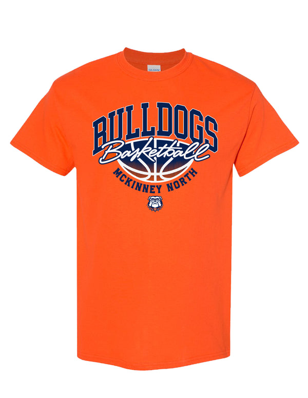 North Basketball BULLDOGS Gradient Gildan Orange Tee