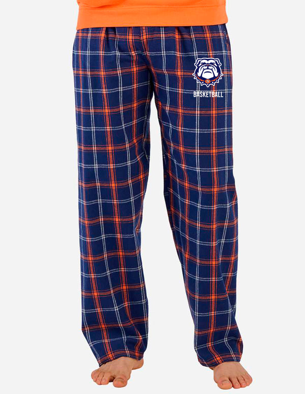 North Basketball Boxercraft Unisex Navy & Orange Plaid PJ Pants with Embroidered Logo