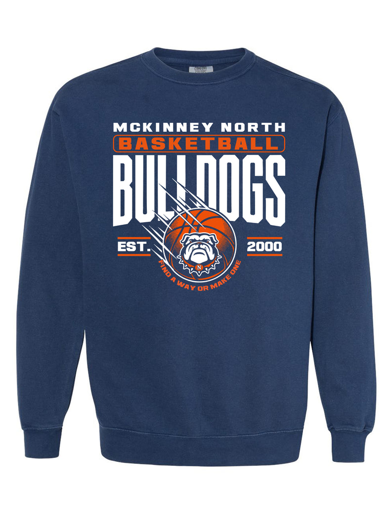 North Basketball Motion Ball True Navy Comfort Colors Crewneck