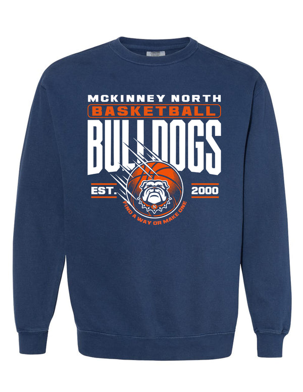 North Basketball Motion Ball True Navy Comfort Colors Crewneck