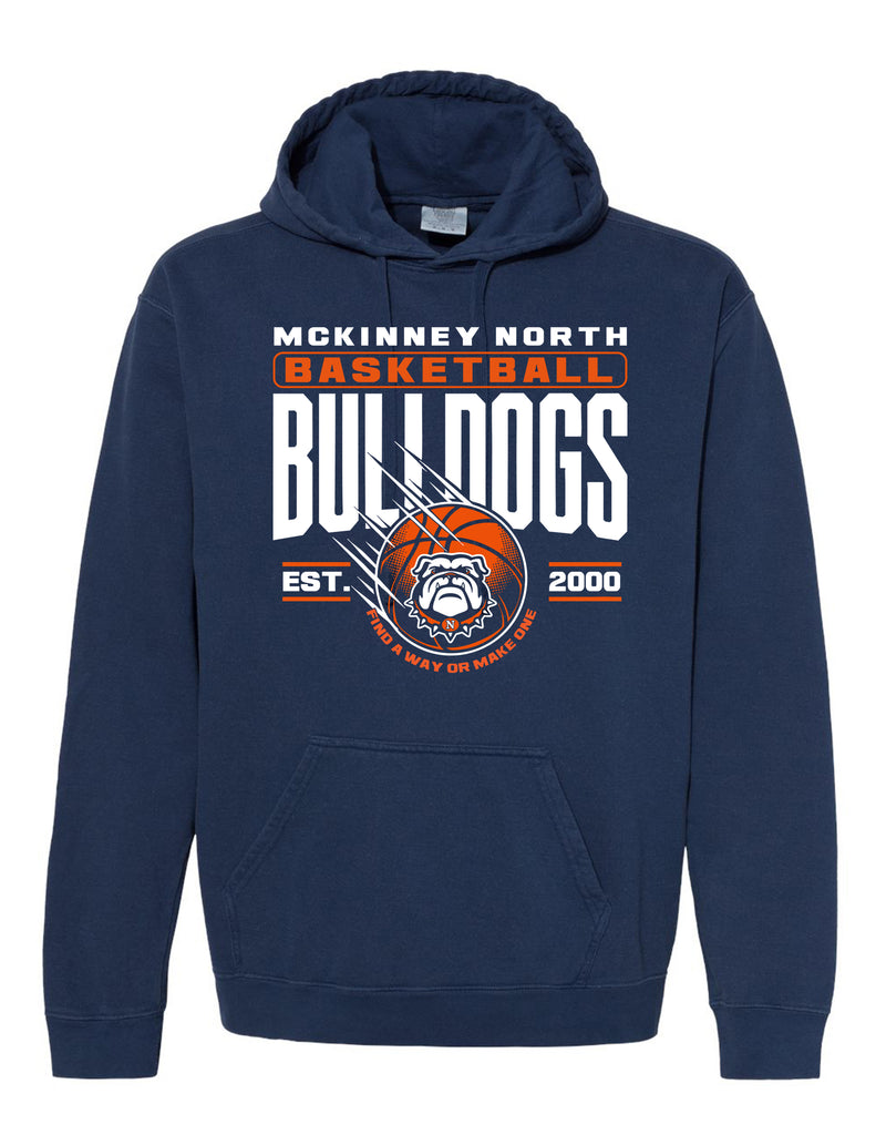 North Basketball Motion Ball True Navy Comfort Colors Hoodie