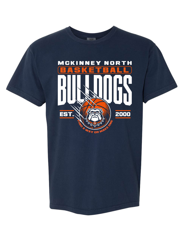 North Basketball Motion Ball True Navy Comfort Colors Tee