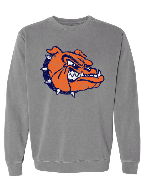 North Basketball Retro Bulldog Grey Comfort Colors Crewneck