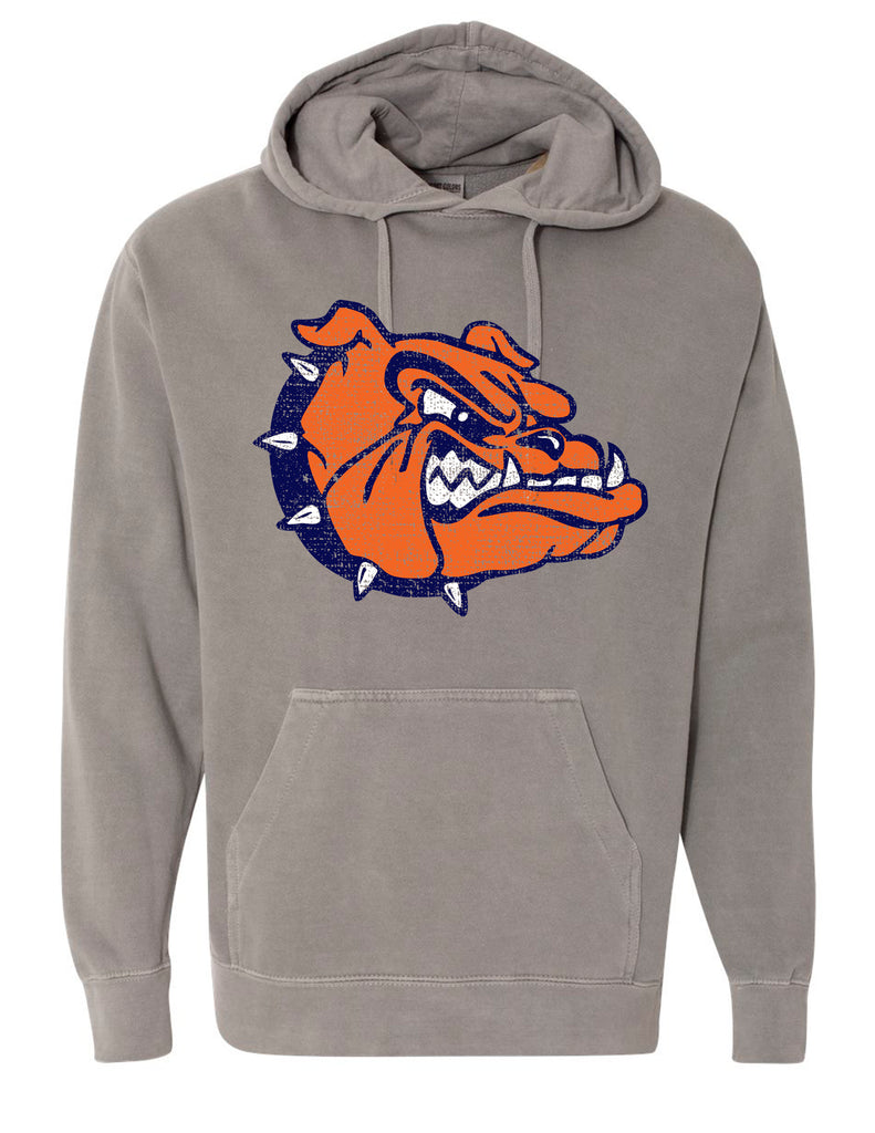 North Basketball Retro Bulldog Grey Comfort Colors Hoodie