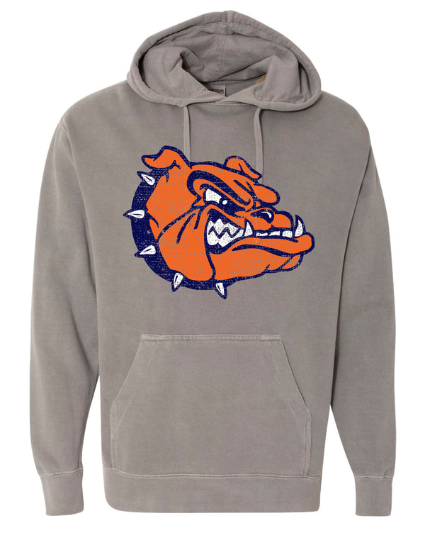 North Basketball Retro Bulldog Grey Comfort Colors Hoodie