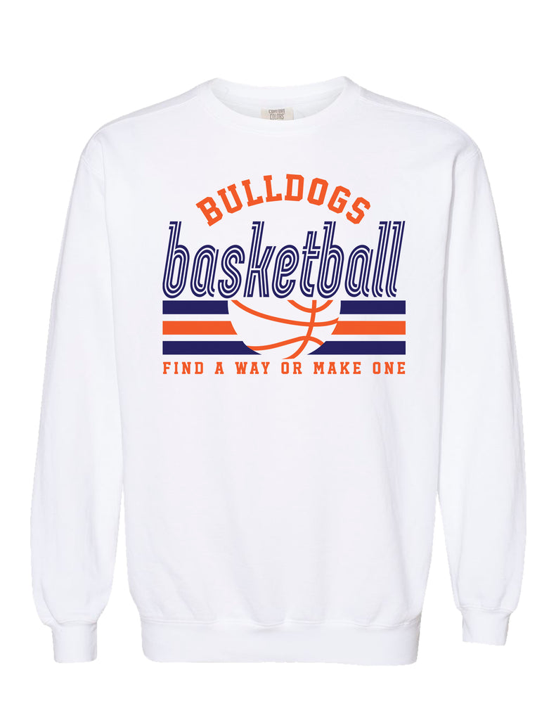 North Basketball Retro White Comfort Colors Crewneck