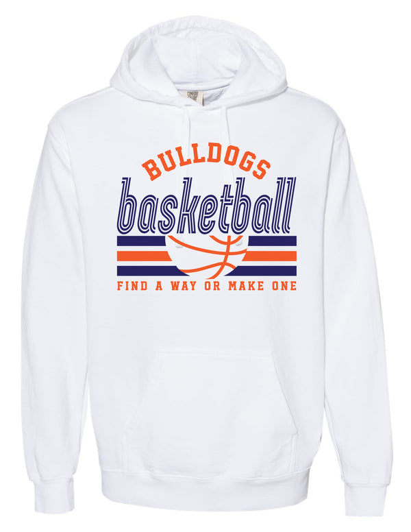 North Basketball Retro White Comfort Colors Hoodie