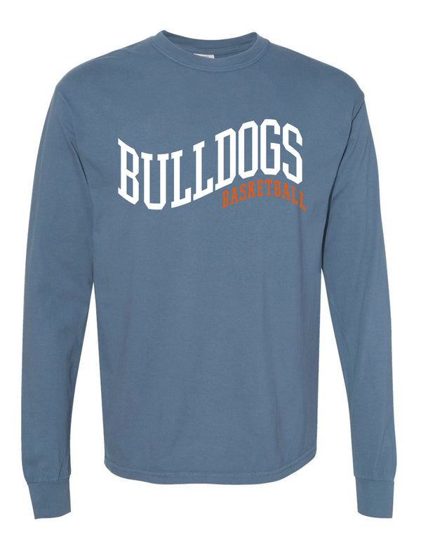 North Basketball Wave Blue Jean Comfort Colors Long Sleeve Tee