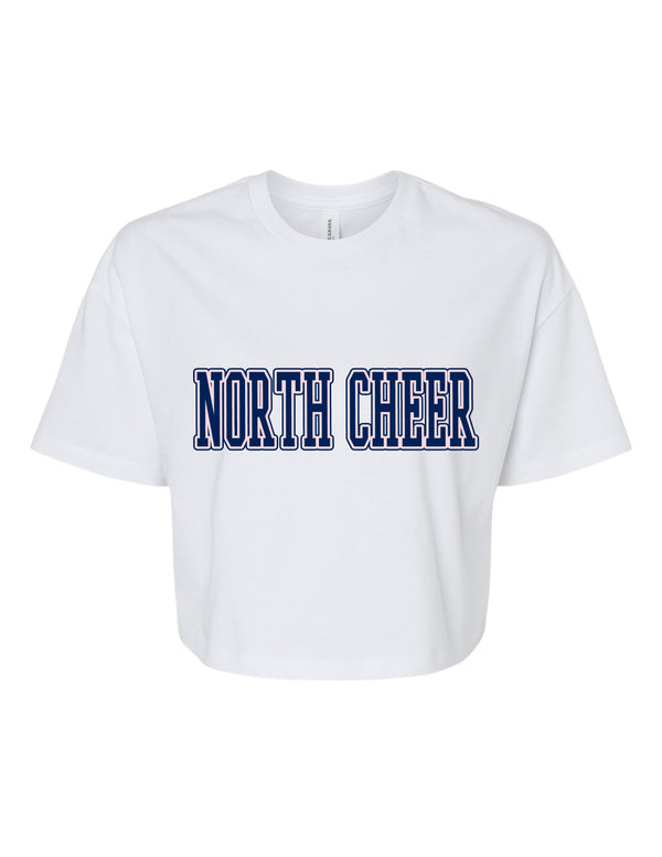 McKinney North Cheer Bella Canvas Crop White Tee