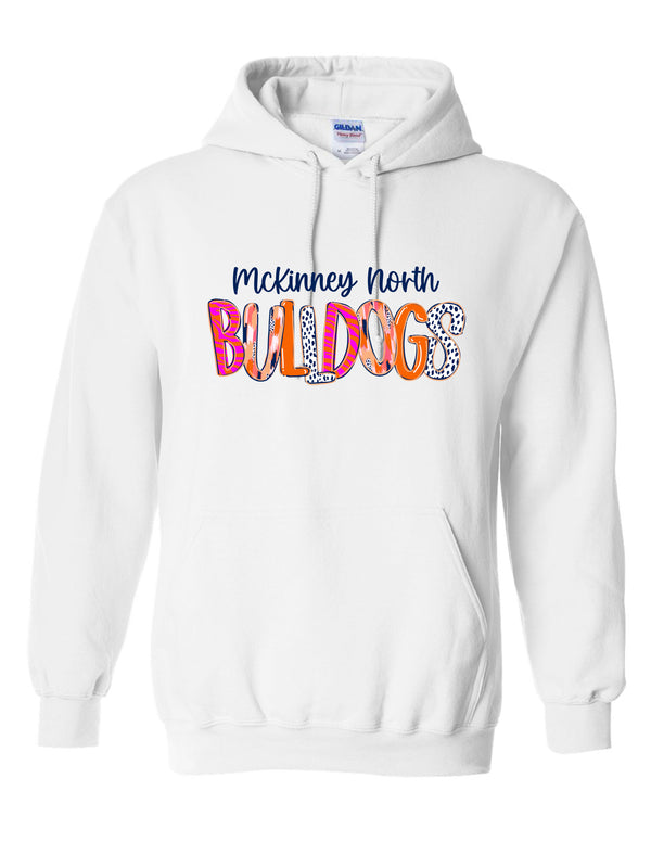 McKinney North Cheer Color Pattern Bulldogs White Hoodie