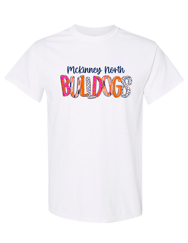 McKinney North Cheer Color Pattern Bulldogs White Tee
