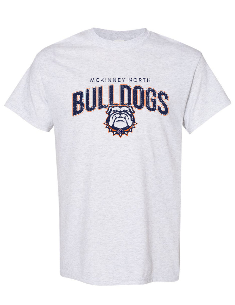 North Cheer Bulldogs Simple Ash Gray Gildan Tee