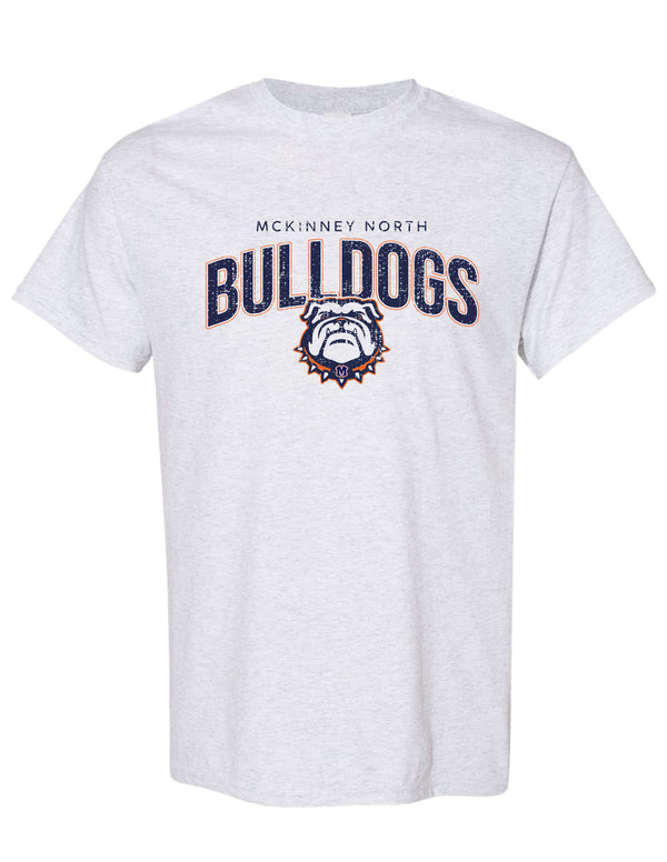 North Cheer Bulldogs Simple Ash Gray Gildan Tee