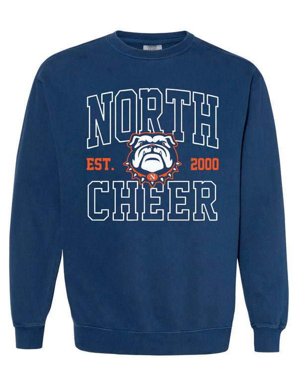 North Cheer Comfort Color Navy Est. 2000 Crewneck Sweatshirt