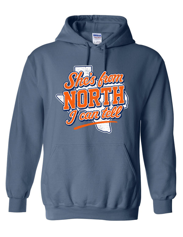 North Cheer Gildan Indigo She's From North Hoodie