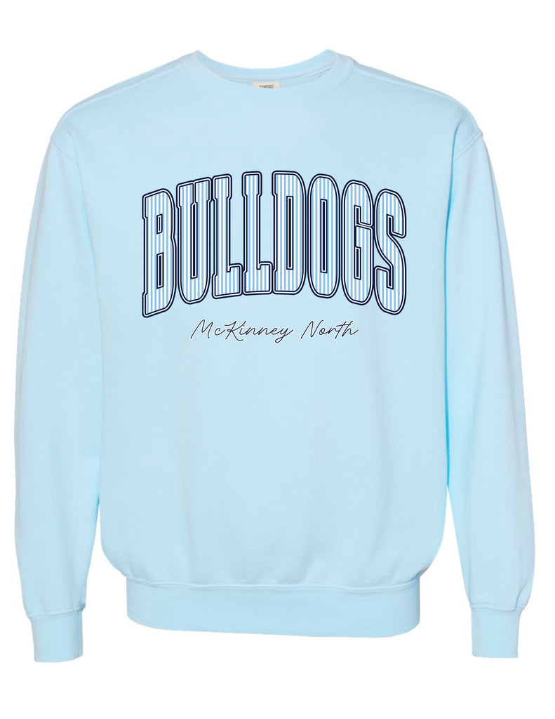 North Cheer Comfort Color Chambray Stripe Crewneck Sweatshirt