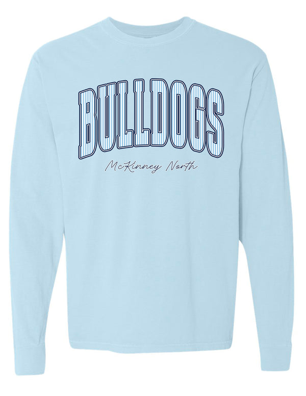 North Cheer Comfort Color Chambray Stripe Long Sleeve T-Shirt
