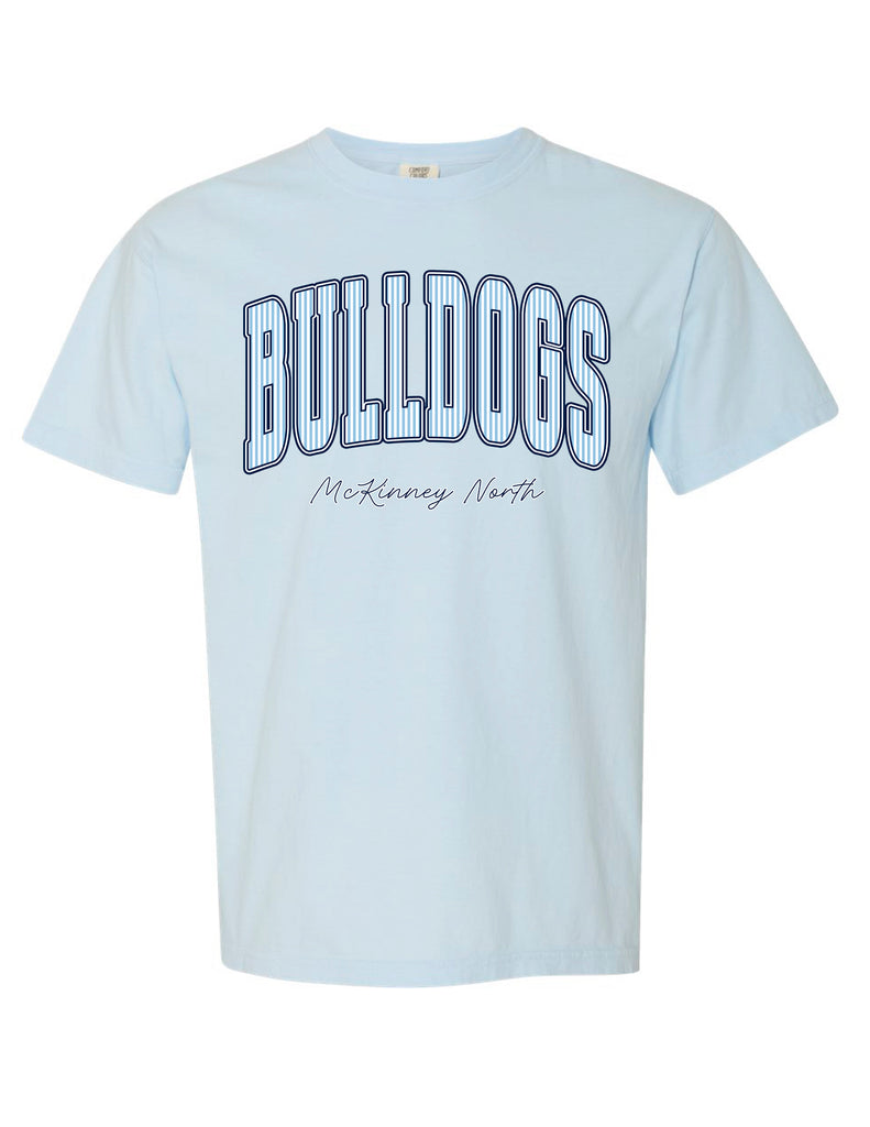North Cheer Comfort Color Chambray Stripe Short Sleeve T-Shirt