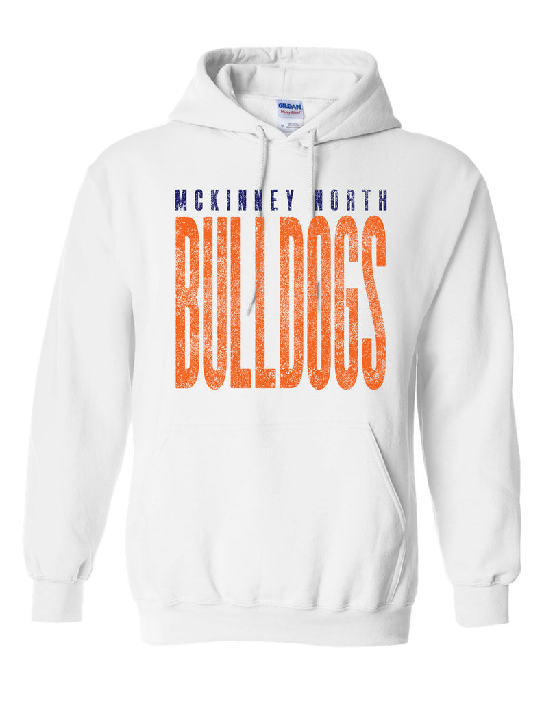 North Cheer Tall Distressed White Gildan Hoodie