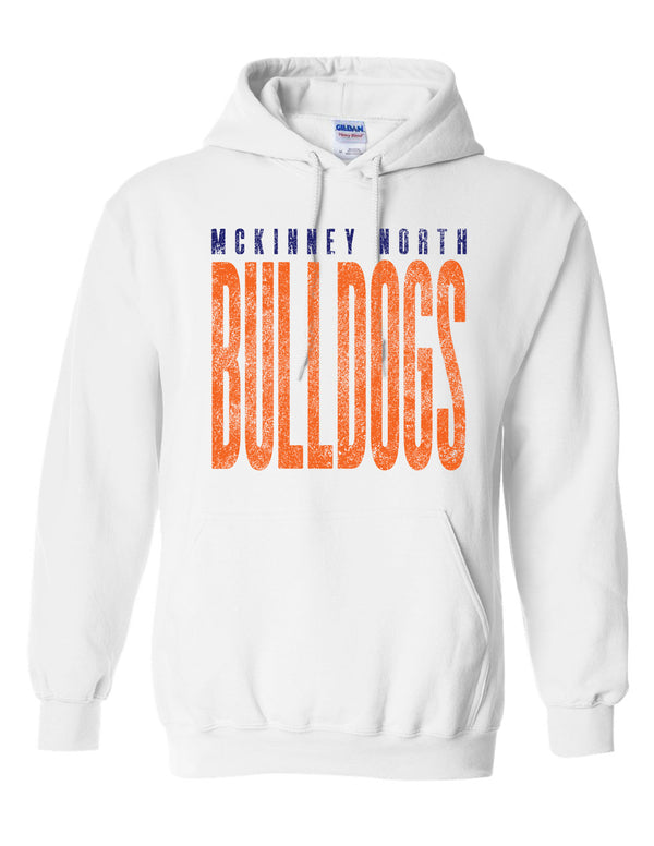 North Cheer Tall Distressed White Gildan Hoodie