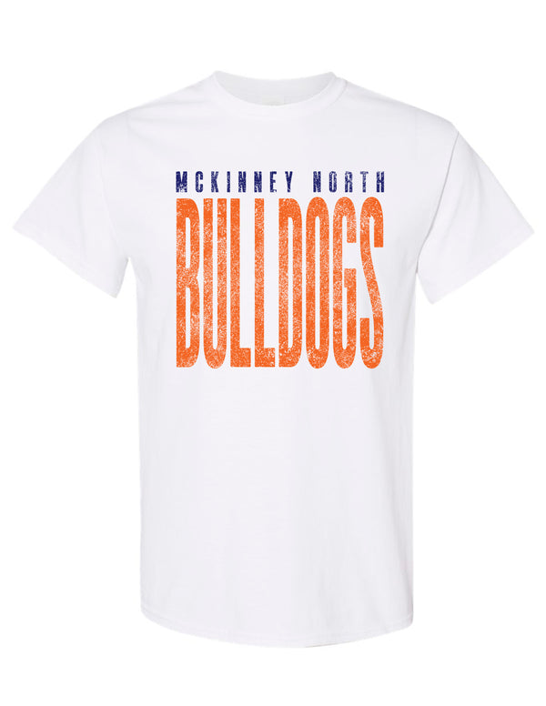 North Cheer Tall Distressed White Gildan Tee