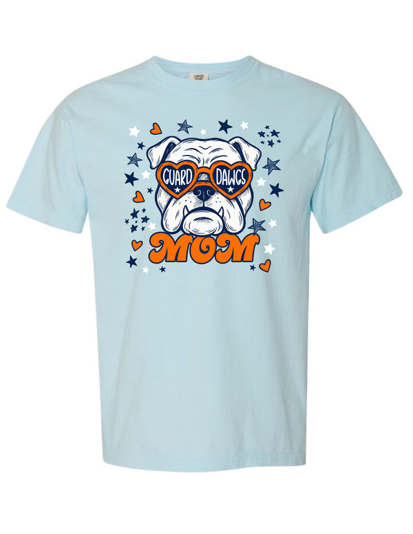 North Guard Dawgs Comfort Colors Chambray Doodle Mom Design Tee