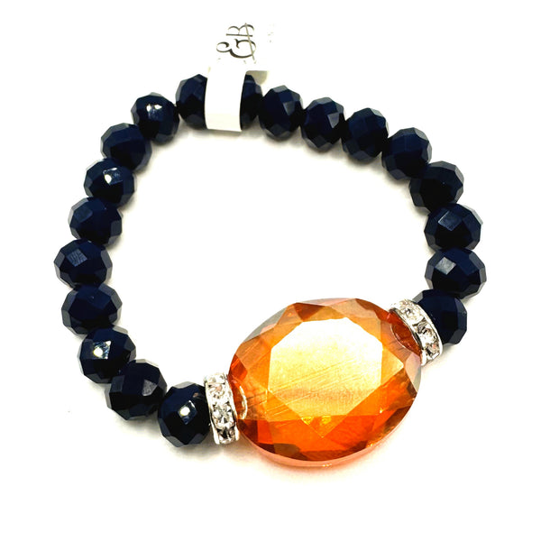 North Soccer Large Center Crystal Stretch Bracelet