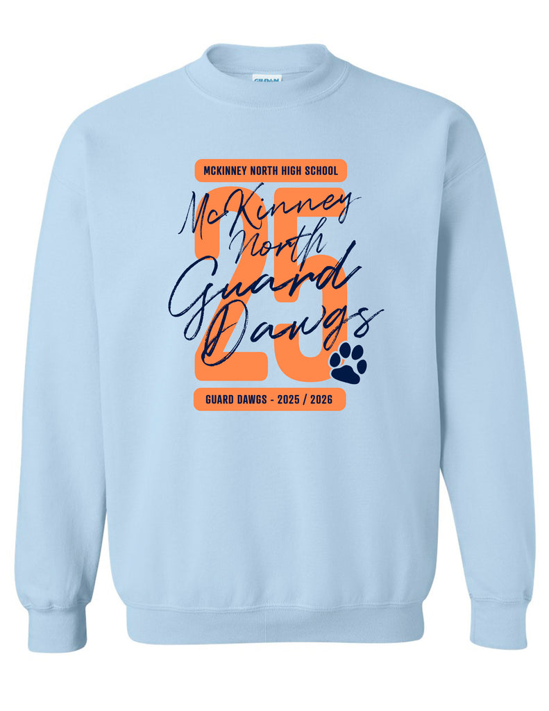 North Guard Dawgs Light Blue 25 Design Crewneck Sweatshirt
