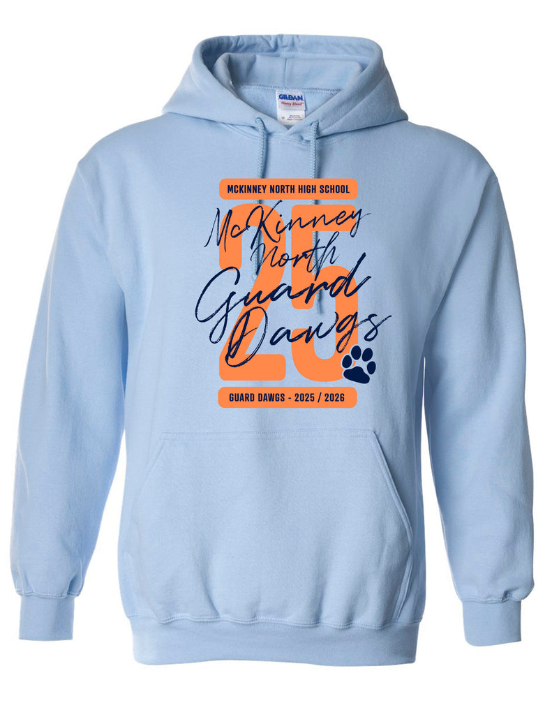 North Guard Dawgs Light Blue 25 Design Hoodie