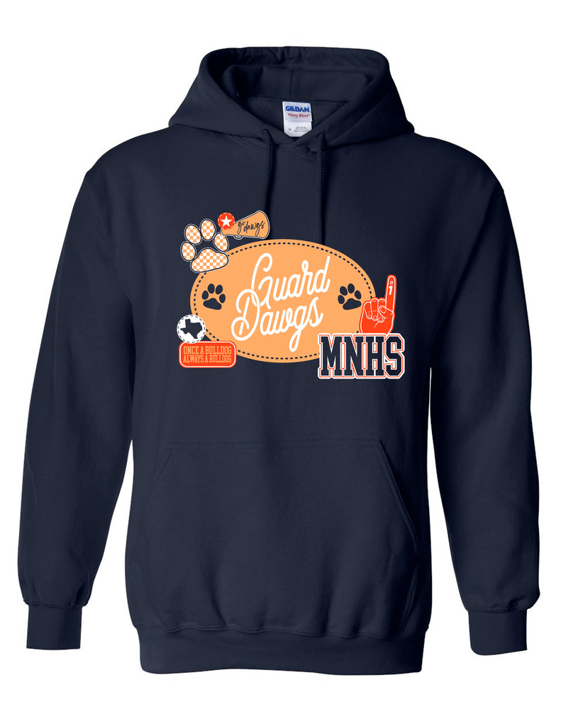 North Guard Dawgs Navy Spirit Icons Design Hoodie