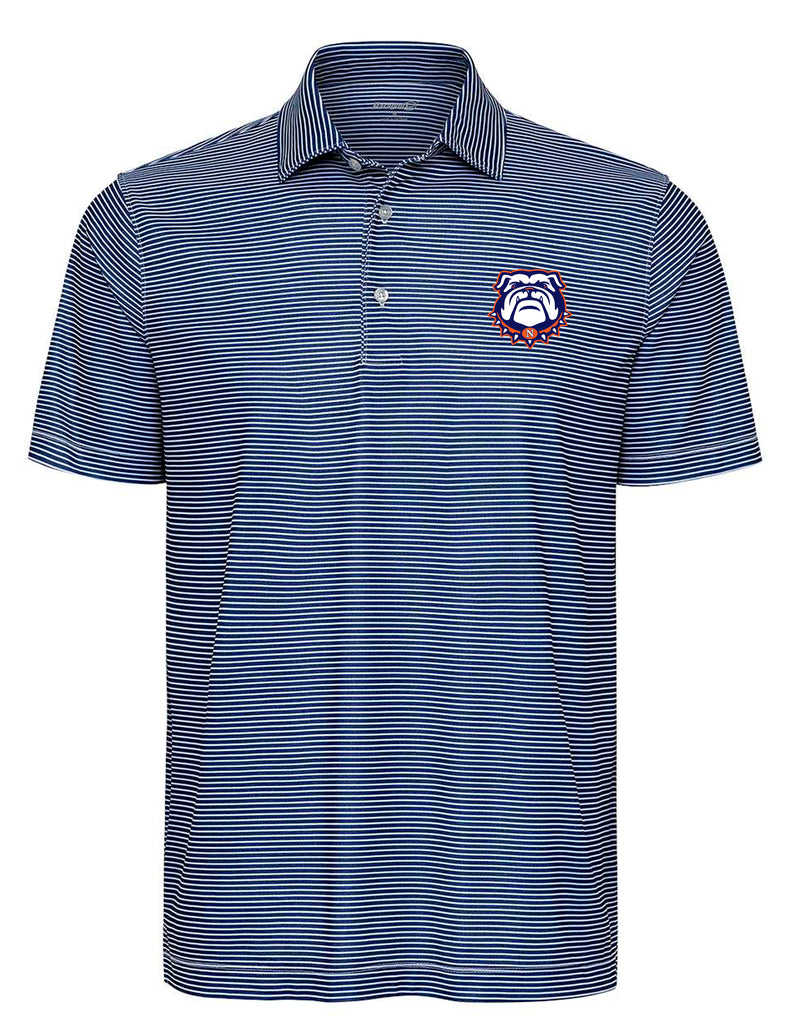 North Guard Dawgs Paragon Navy & White Stripe Polo with Embroidered Logo