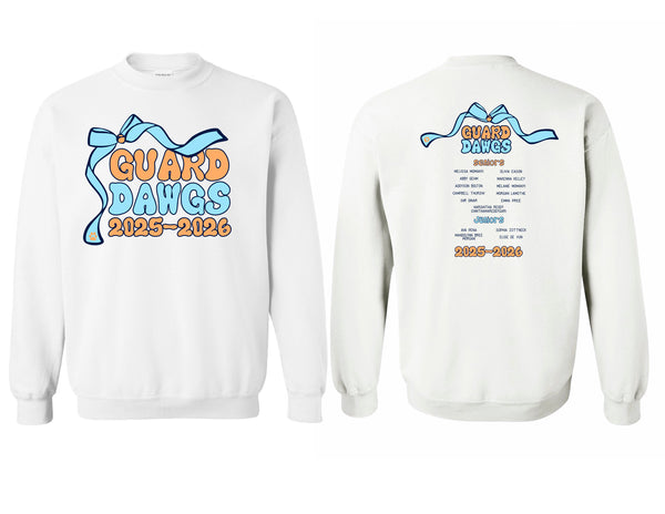 North Guard Dawgs White Coquette Bow Team Design Crewneck Sweatshirt