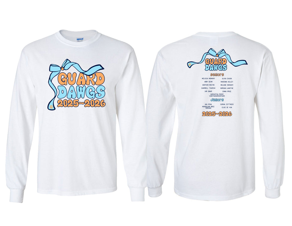 North Guard Dawgs White Coquette Bow Team Design Long Sleeve Tee