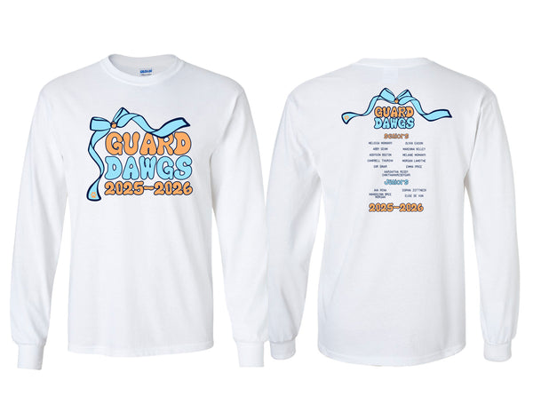 North Guard Dawgs White Coquette Bow Team Design Long Sleeve Tee