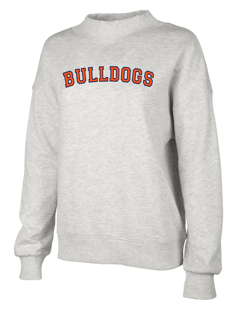 North Soccer BULLDOGS Embroidered Applique Charles River Gray Mock Neck